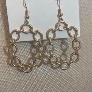 Gold Tone Chain Link Drop Earrings - Women Jewelry